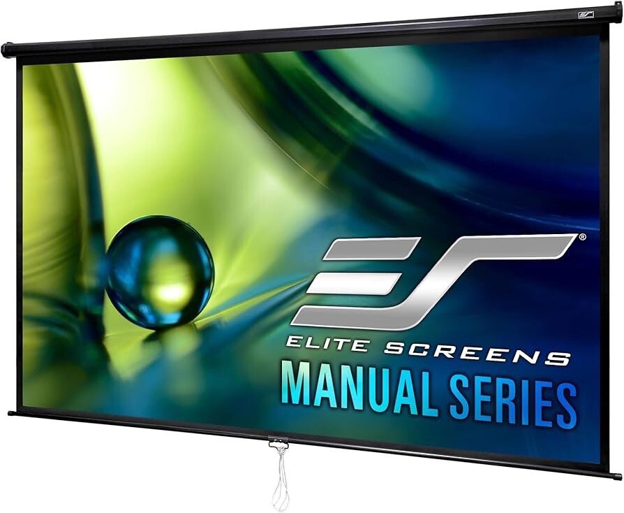 Elite Screens Manual Series, 106-inch / 24" Drop Pull Down Manual Projector New