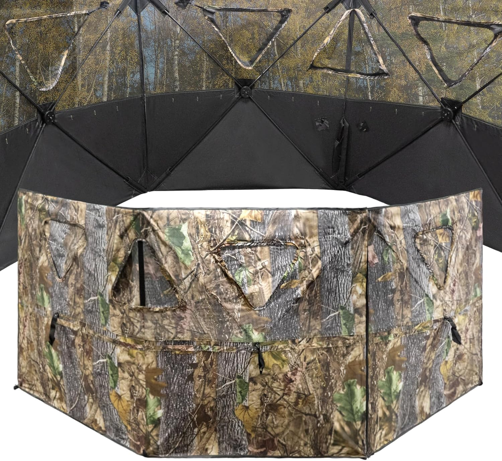 Hunting Blind See through Ground Blind Portable Three-Panel Hunting Ground Blind