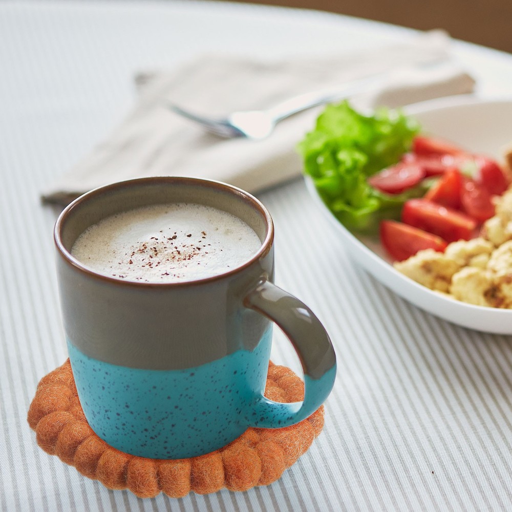 Felt Coasters, Set of 5, Green