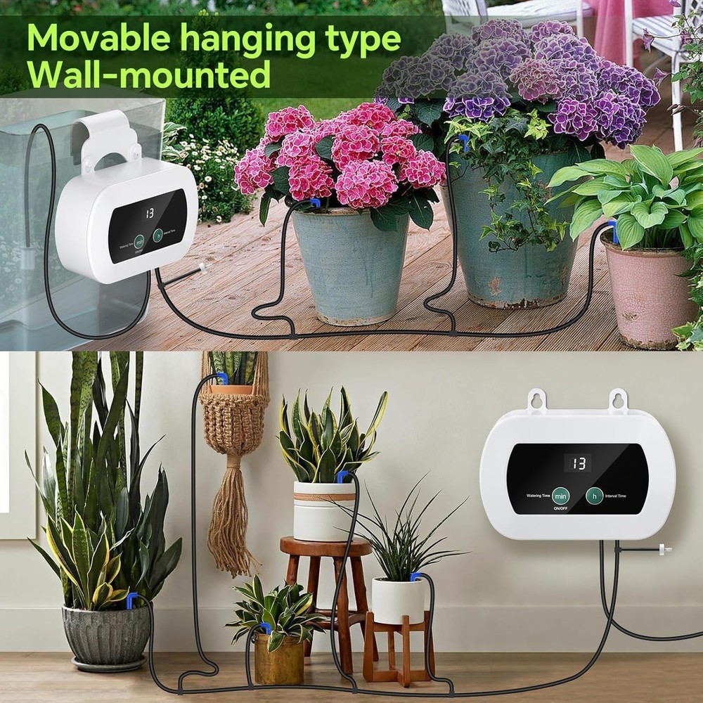 Indoor USB Drip Irrigation System Kit - Type-C Powered,10 Drip Tips Watering