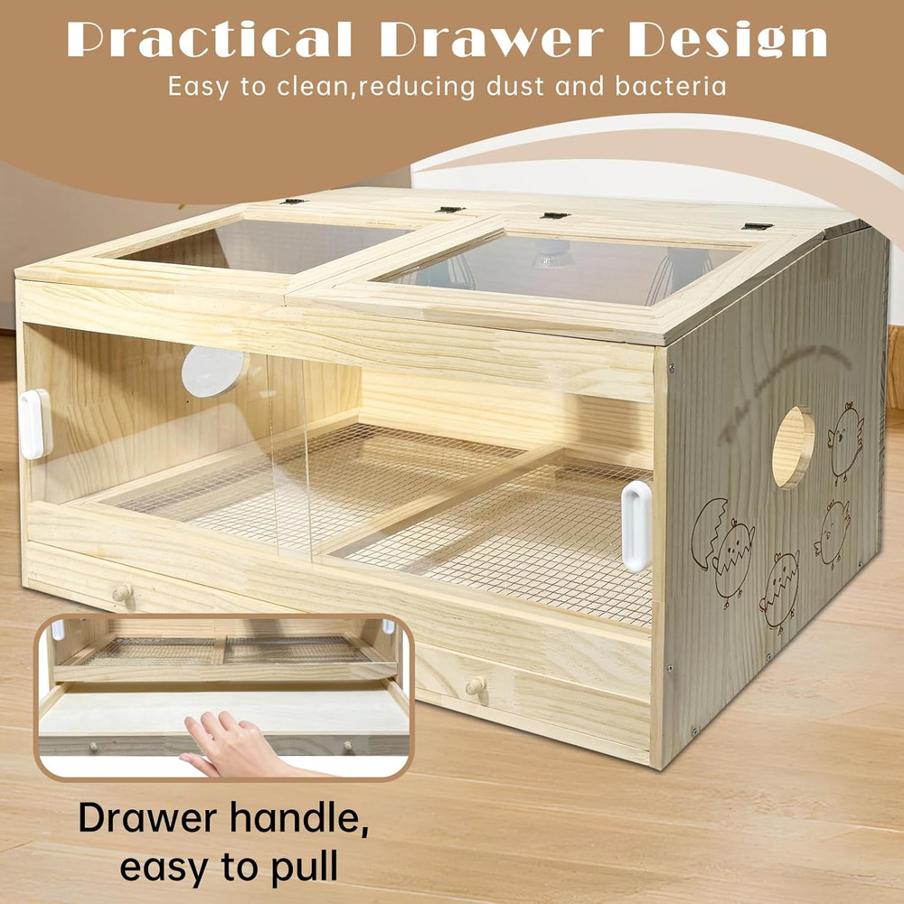 25-Piece Large Chicken Brooder Box 32", Drawer Manure Separation, All-In-One Kit