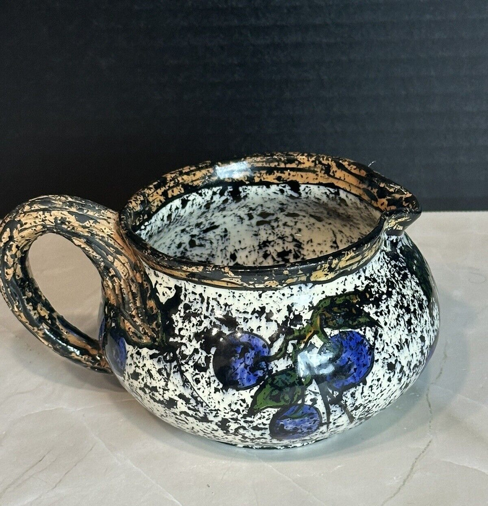 Art Pottery Small Pitcher/Creamer Signed Hand Painted