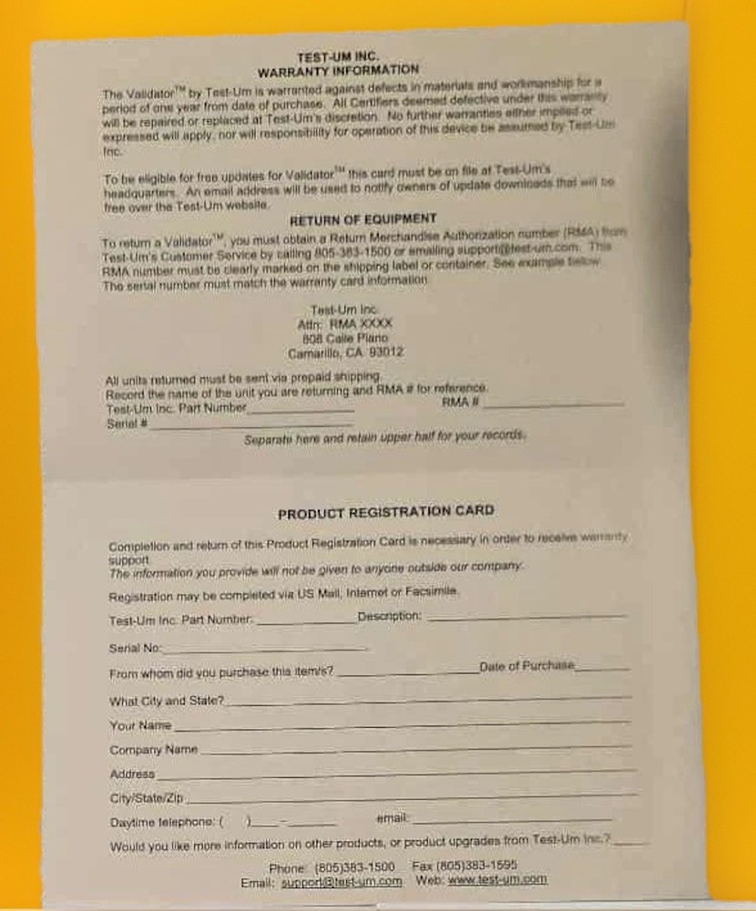 Test-Um Validator NT950 Network | LAN | Ethernet Cable Tester | Open Box New