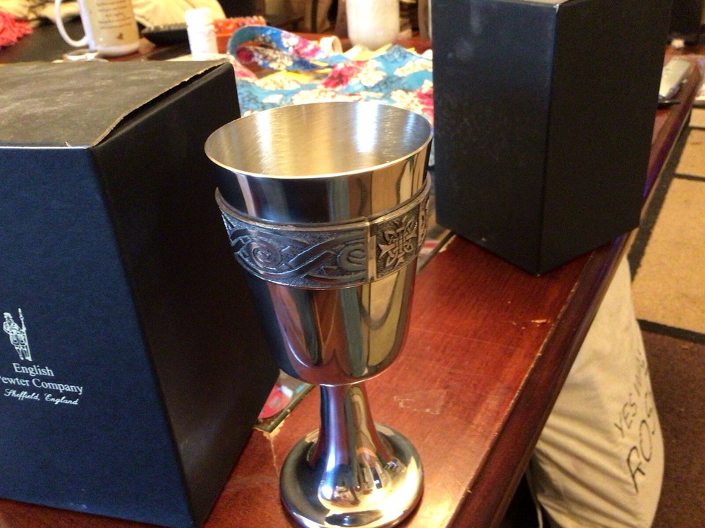 ENGLISH SHEFFIELD ENGRAVED SILVER GOBLET