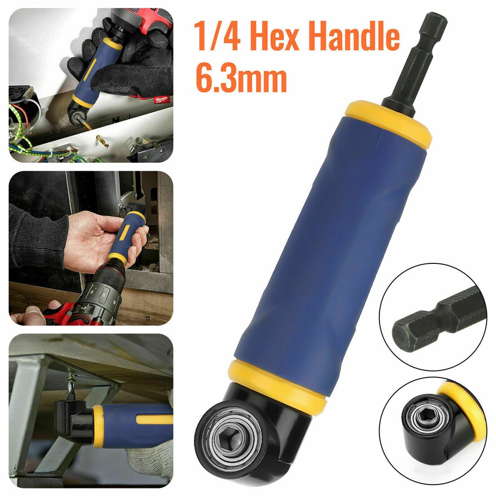 90 Degree Right Angle Extension Screwdriver Socket Adapter Drill Attachment Tool