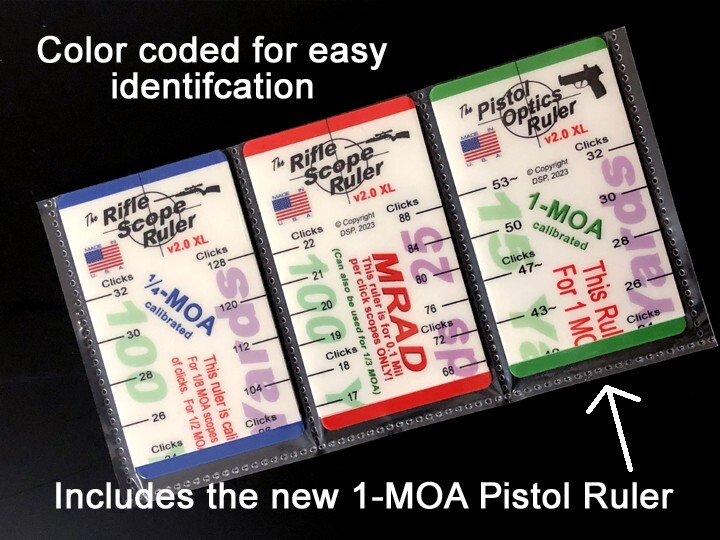 Rifle Scope Ruler Scope Click Calculator (Three-Ruler Combo Value Pack)