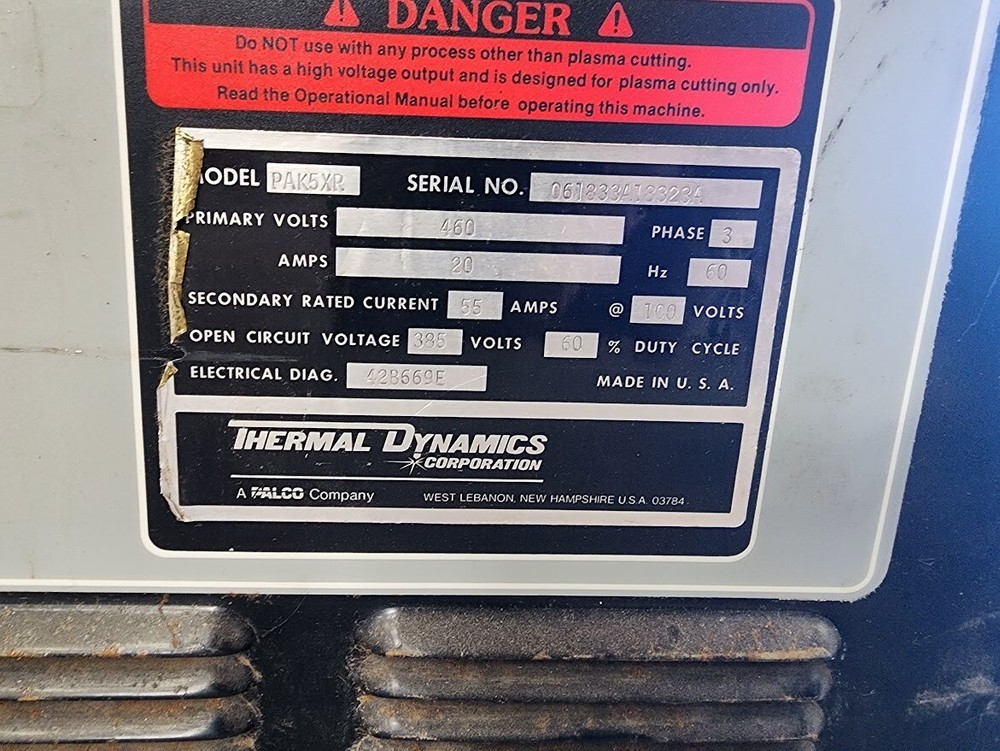 THERMAL ARC PAK 5XR PLASMA CUTTING SYSTEM