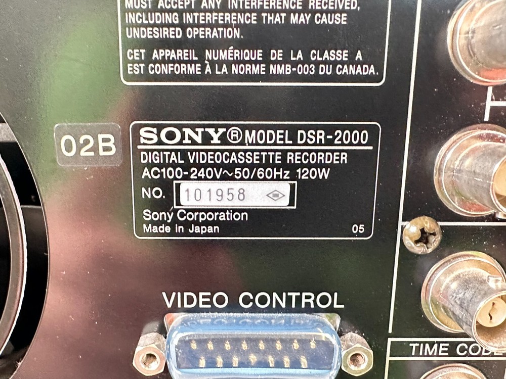Sony DSR-2000 Digital Video Cassette Recorder