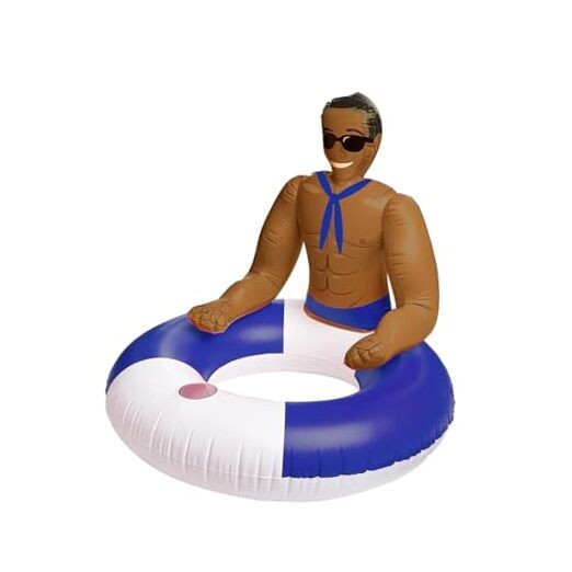 Drinking Buddies Jerry Inflatable Pool Ring – Hunky Sailor Pool Float for