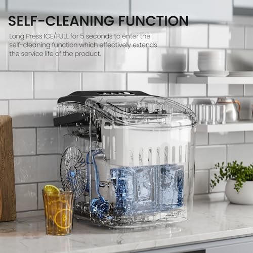 KISMILE ICE MAKERS COUNTERTOP WITH CARRY HANDLE - BLACK