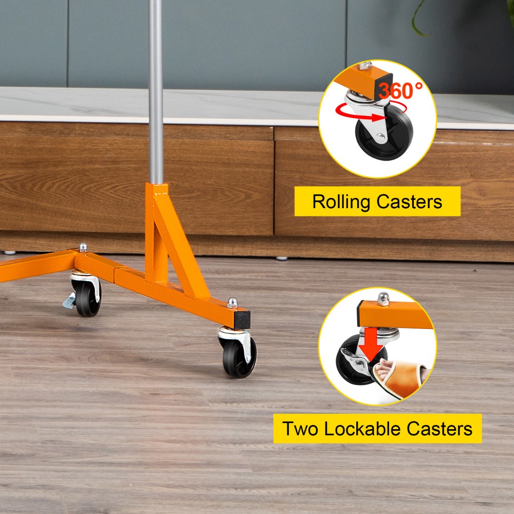 Heavy Duty Rolling Garment Rack, Adjustable Height with Locking Casters