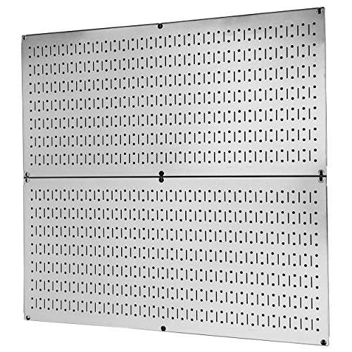 Pegboard Rack Garage Storage Galvanized Steel Horizontal Peg Board Metallic