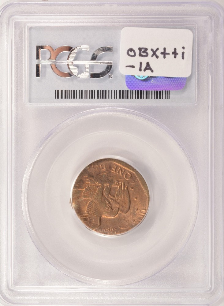 PCGS $1 SBA Dollar Struck on Cent Planchet MS64 Red