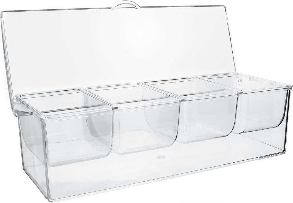 Ice Chilled Condiment Caddy with 5 Containers, Ice Chilled 5 Compartment