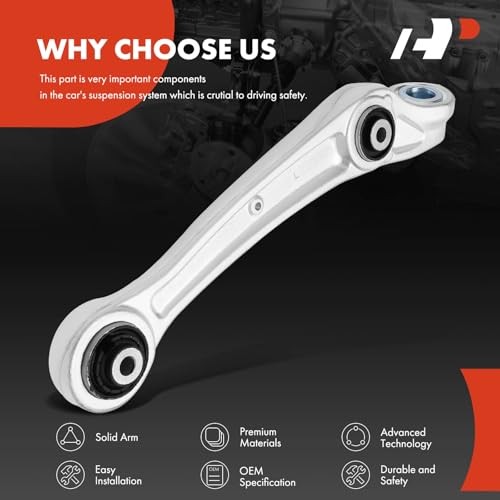 Front Left Forward Lower Control Arm, with Bushing, Compatible with Audi - -