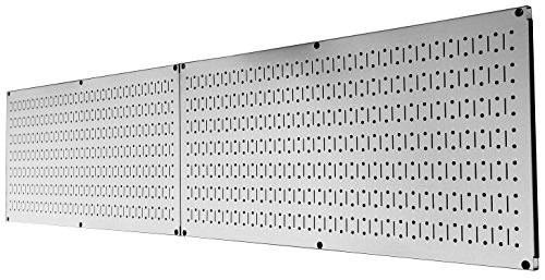 Pegboard Rack Garage Storage Galvanized Steel Horizontal Peg Board Metallic