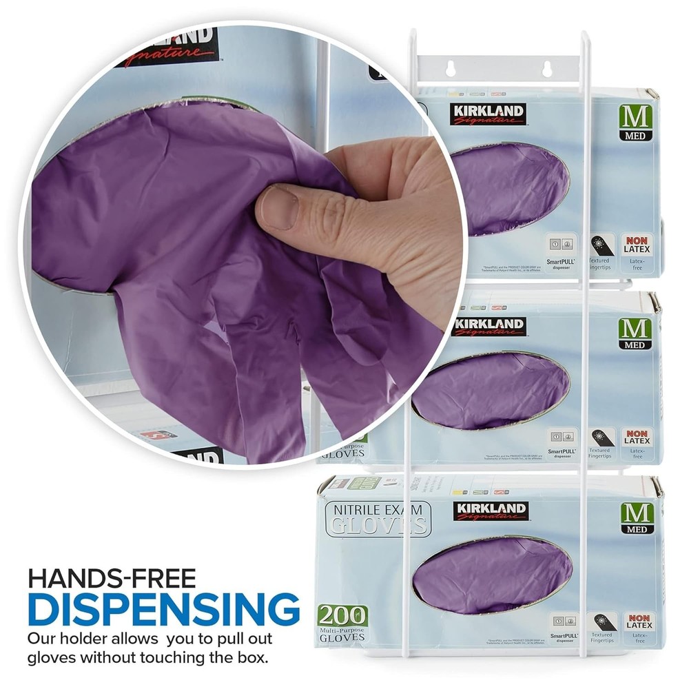 Durable Triple Glove Dispenser with Wall Mount Hardware for Easy Installation