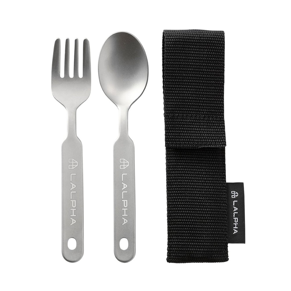 Ultra-Lightweight Titanium Cutlery Set with Spoon, Fork, and Storage Case