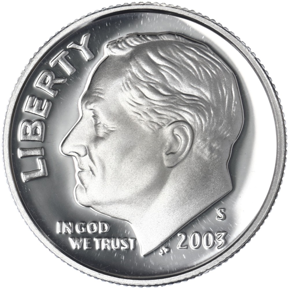 2003 S Roosevelt Dime Gem DCam Proof 90% Silver