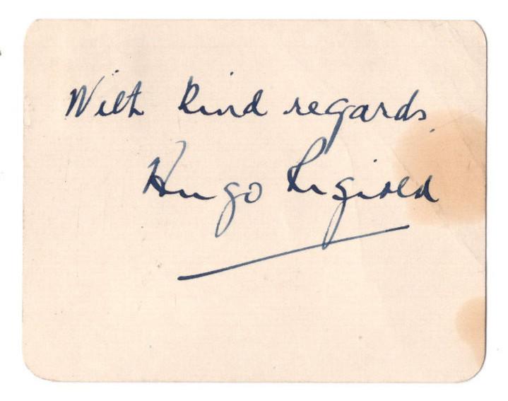 Hugo Rignold  Signed Card 1959 /Autographed Conductor