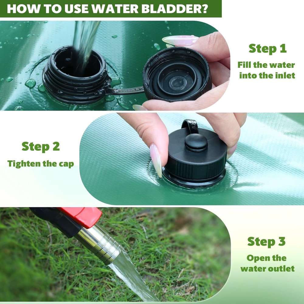 400 L/105.7 Gallon Water Storage Bladder, Foldable Portable Water Bladder Tan...