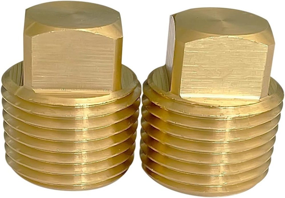 2-Pack 1/2 NPT Solid Brass Drain Plug Floor Garbage Disposal Sink Laundry