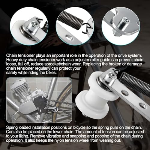 Silver Spring loaded chain tensioner for 49cc 50cc 66cc 80cc Engine Motorized