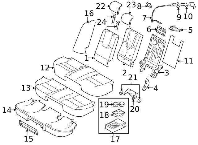Genuine Ford Headrest AE5Z-54611A08-HB