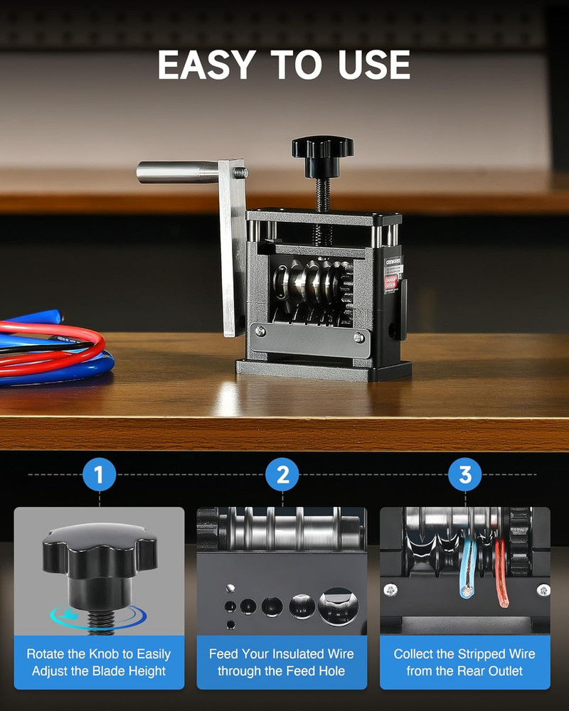 Manual Wire Stripping Machine, Drill Powered Wire Stripper Machine with 6 Channe