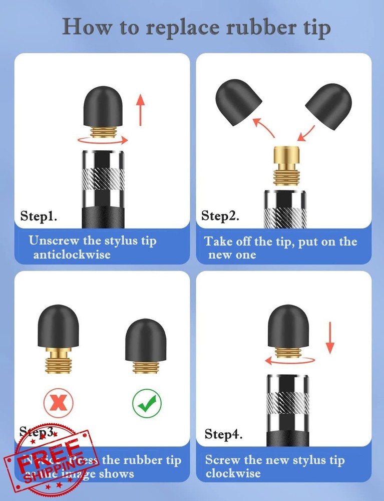 Smozer Stylus Pens 4-Pack Touch Screen Capacitive + 8 Tips
