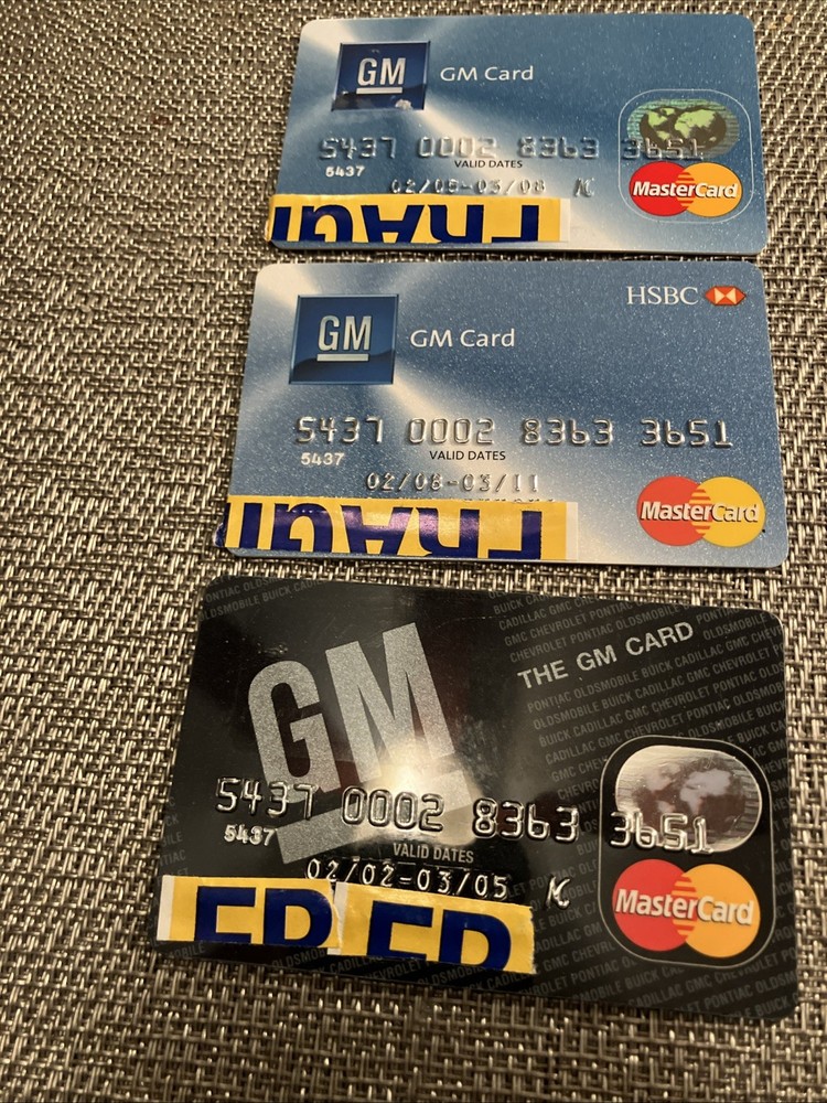 3 Expired GM Credit Cards