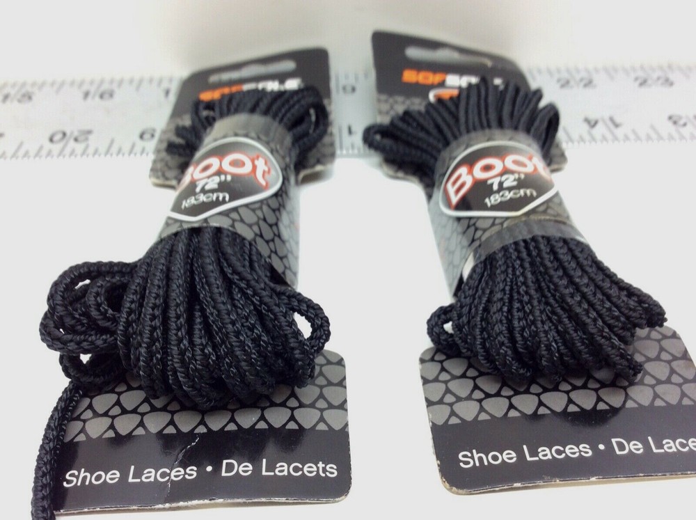 2 - SofSole Military Round Boot Lace Black 72" 2 Pack