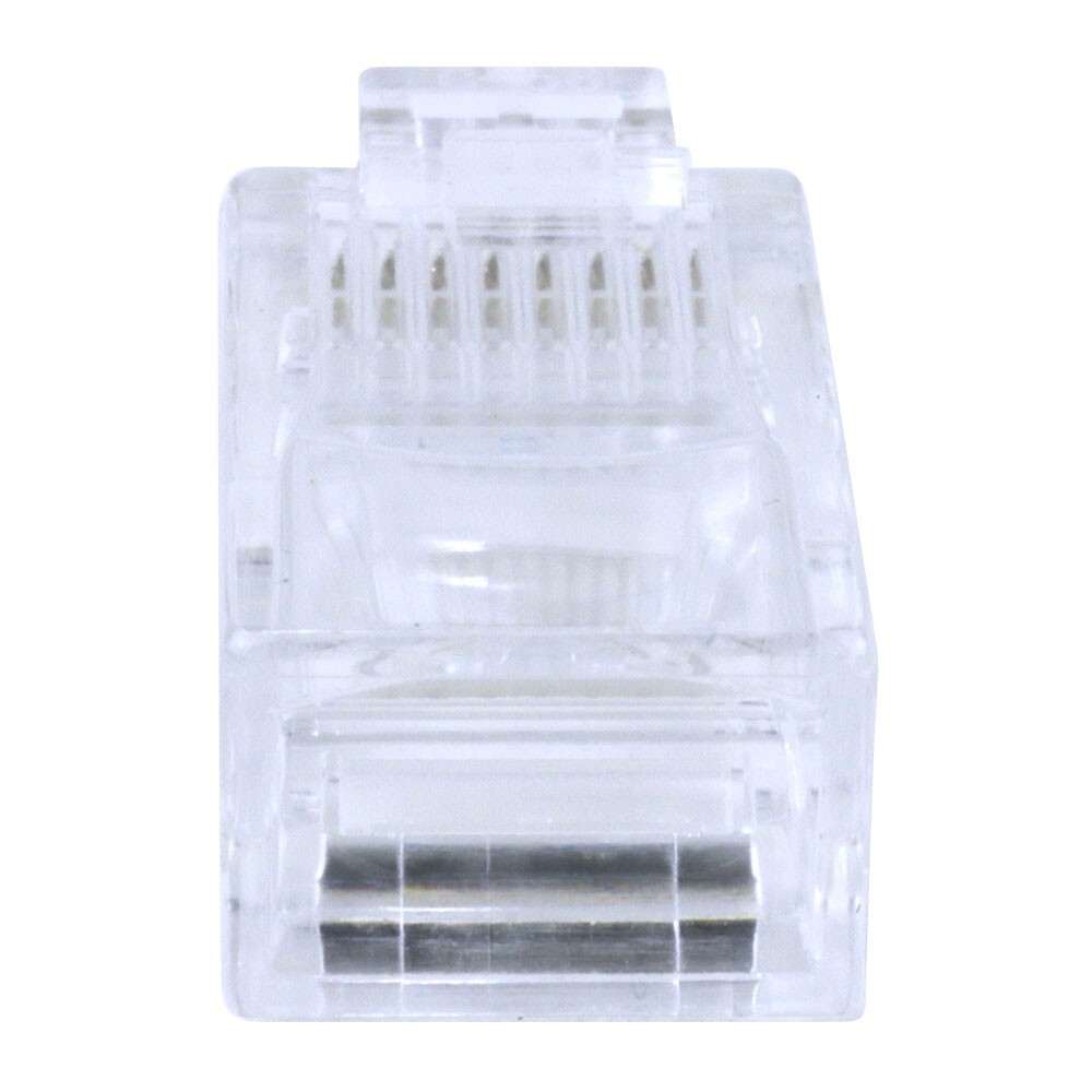 Construct Pro RJ45 Cat5e Connectors for Solid & Stranded Wires (Qty. 100, Clear)