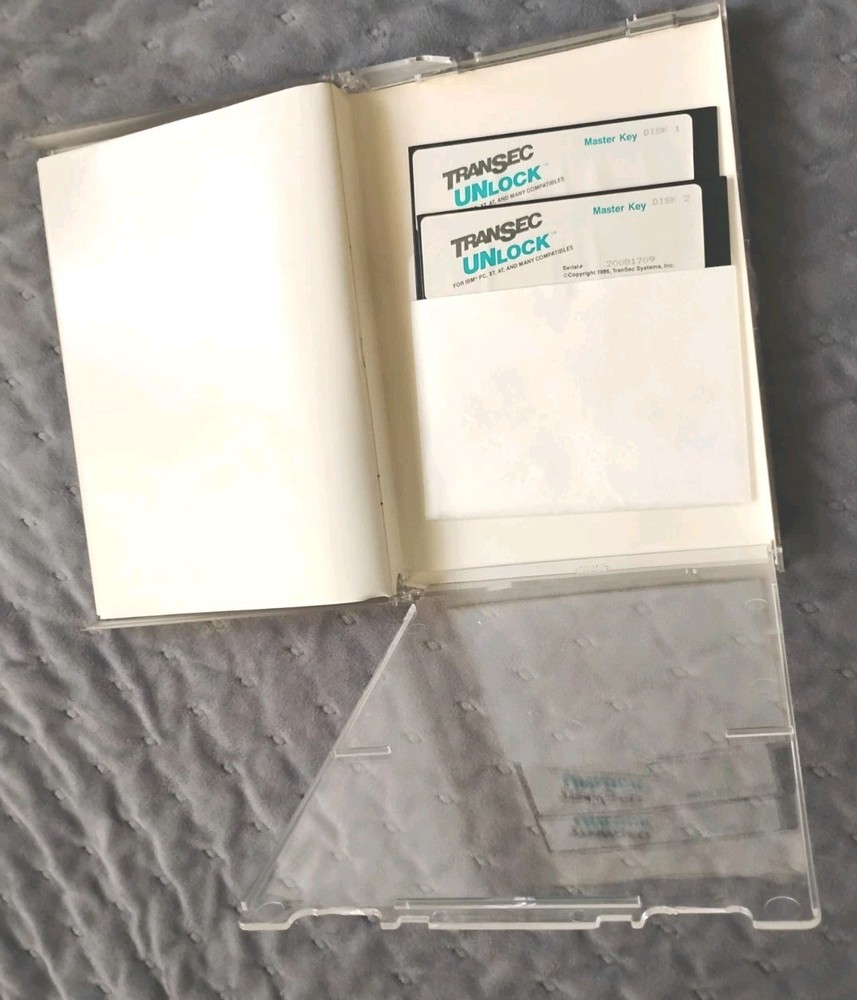 TRANSEC UNLOCK MASTERKEY Computer Manual & disks
