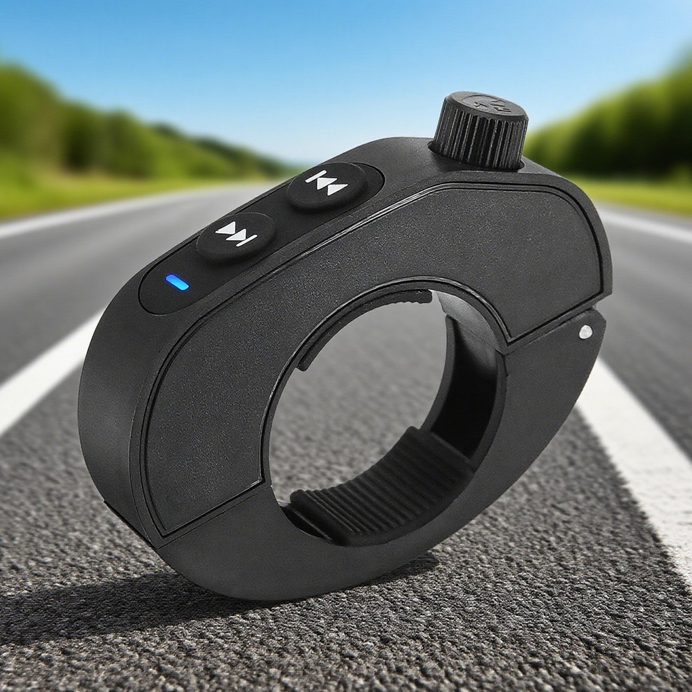 Black Wireless Bluetooth Media Button Remote Controller For Motorcycle Handleb5w