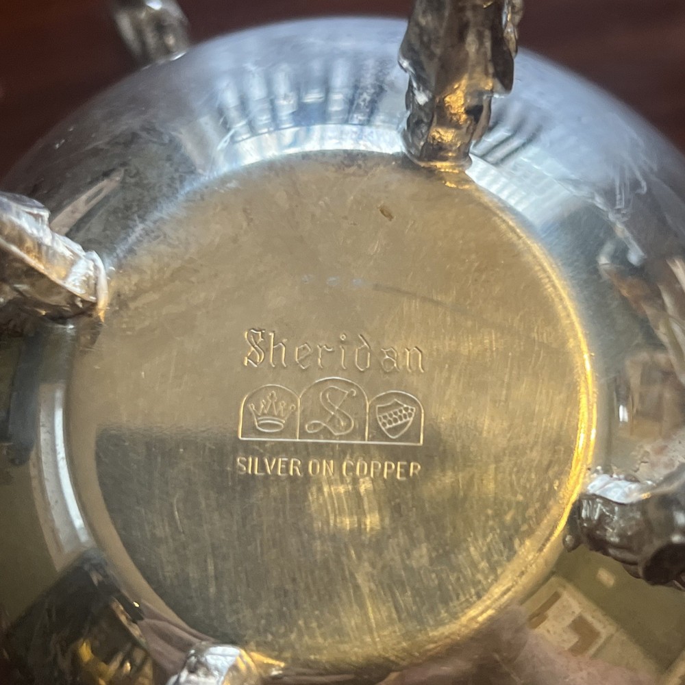 Vintage Sheridan Silver On Copper Creamer Pitcher