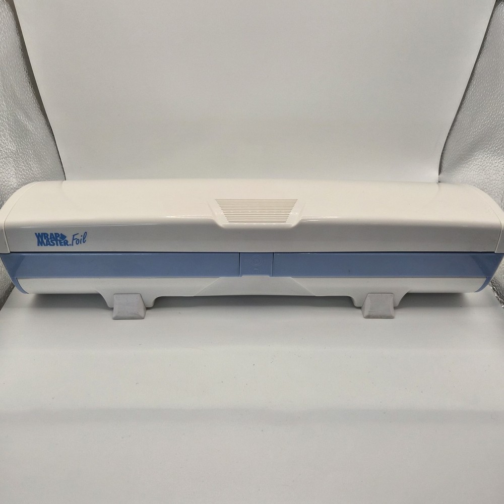 WrapMaster Foil & Plastic Sheet Dispenser Wrap Master White Blue Vintage 90s