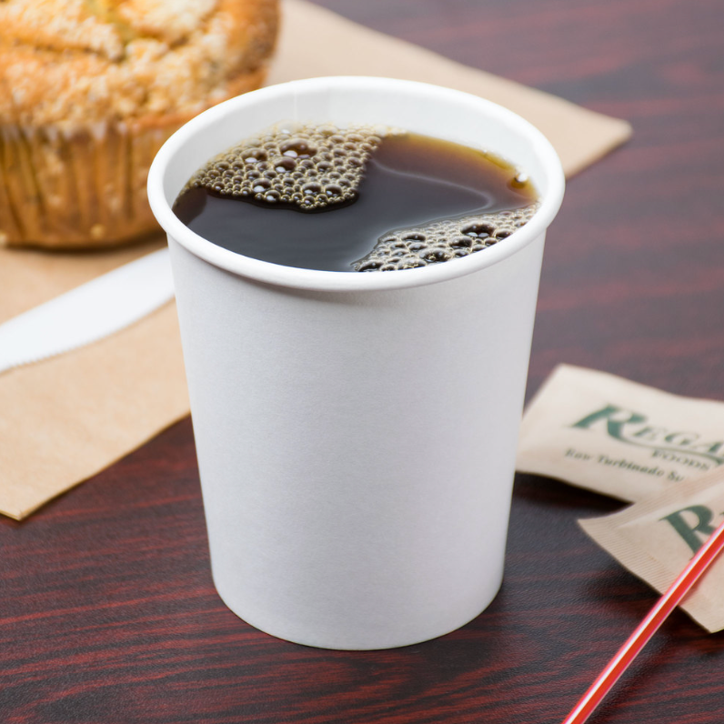 2000-Pack 8 oz. White Plain Paper Disposable Hot Beverage Coffee Cups Bulk NEW