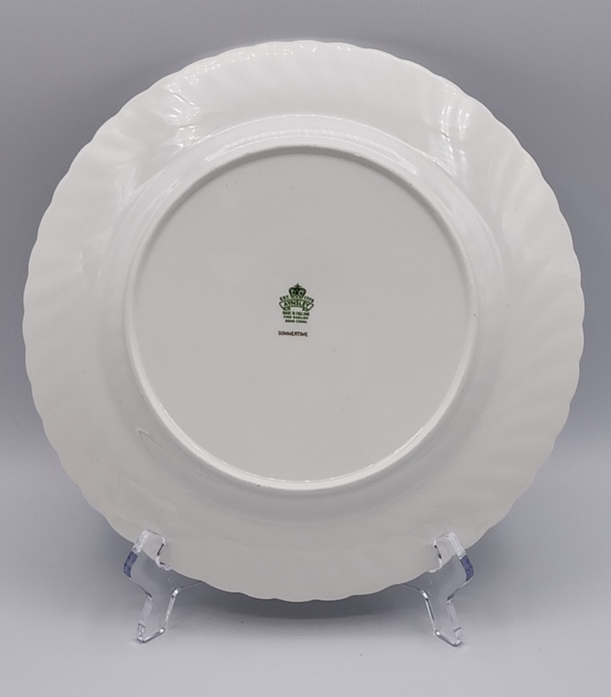 Aynsley Fine Bone China Summertime Pattern 5 Piece Place Setting READ BLUE