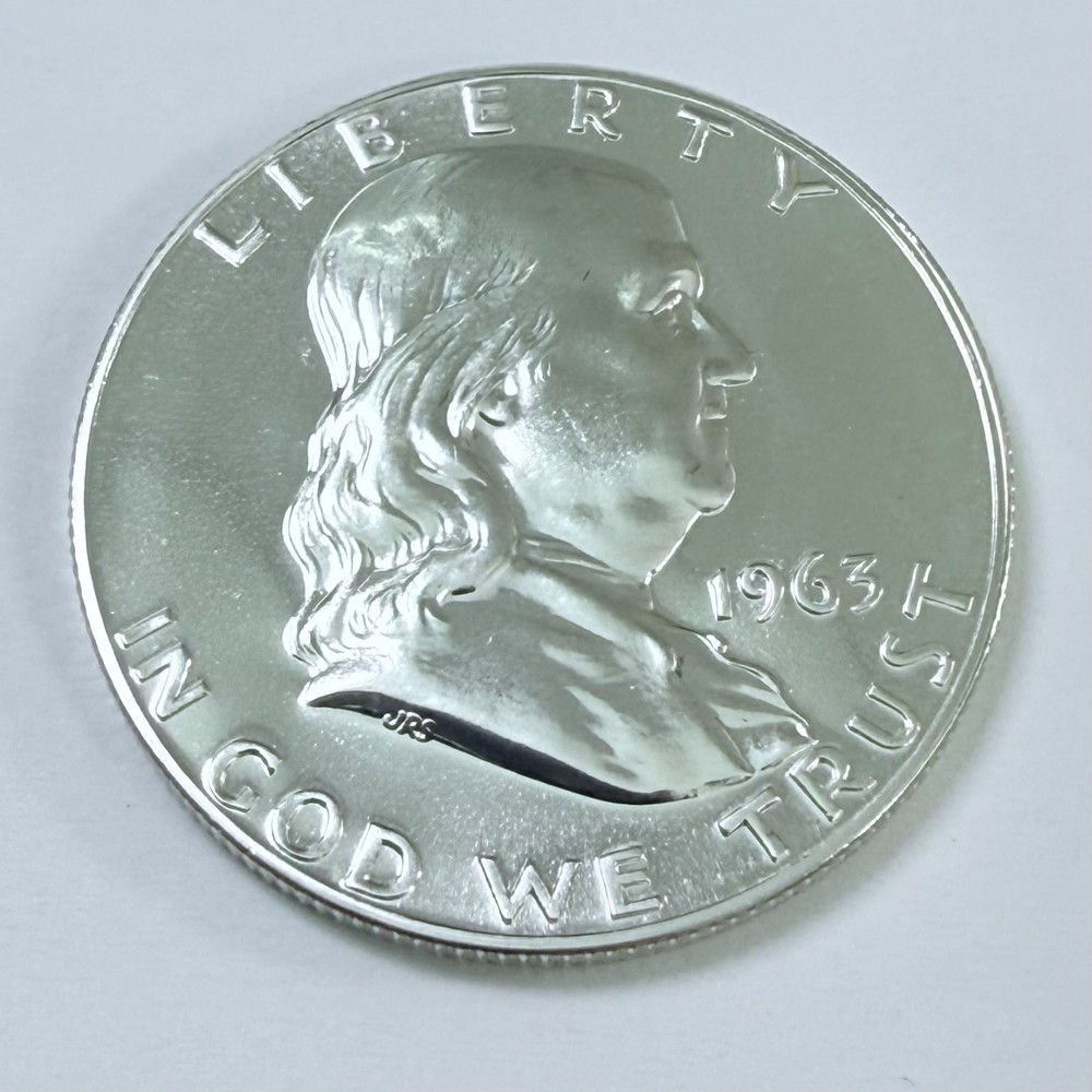 1963 FRANKLIN PROOF HALF DOLLAR COIN 90% SILVER MS MINT STATE PLUS #8022