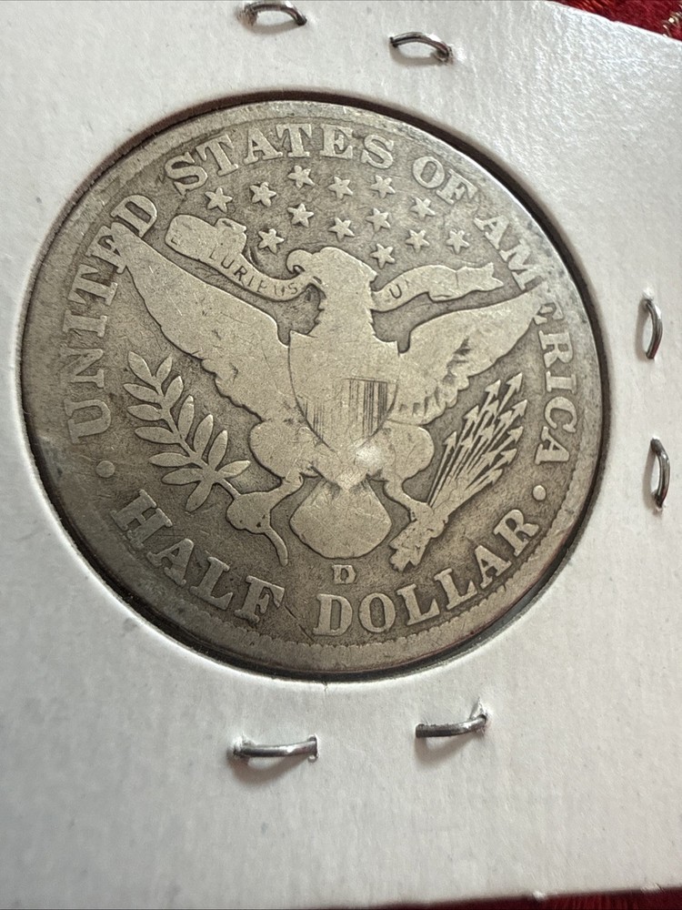 1907-D Barber half dollar coin.