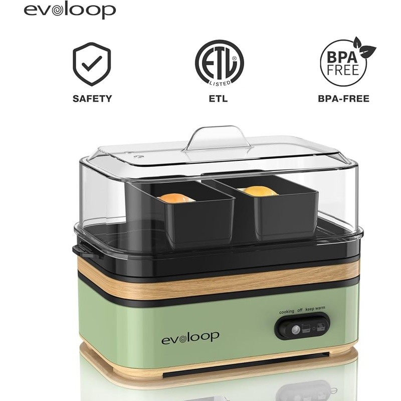 Multi Functional Egg Cooker 6 Egg Capacity Easy Clean Rapid Cooking Poached Eggs