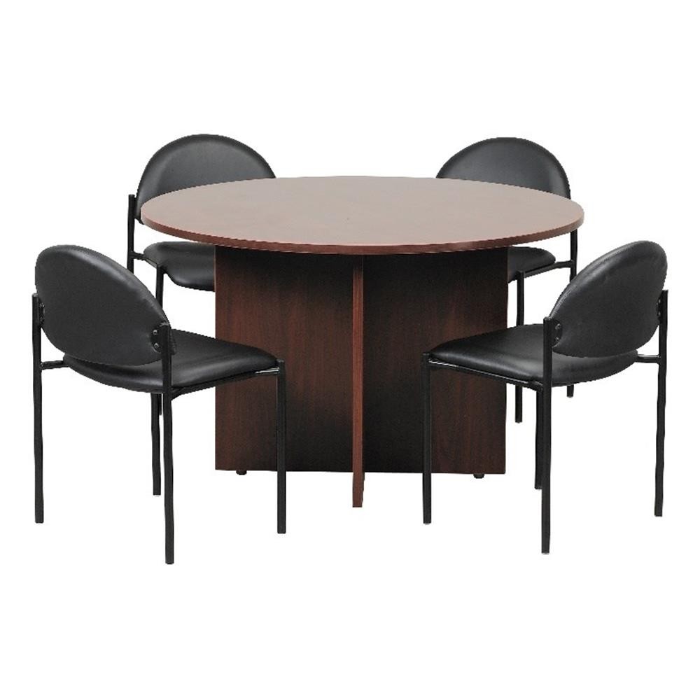 Scranton & Co 42"W Conference Table with 4 Stacking Chairs in Mahogany