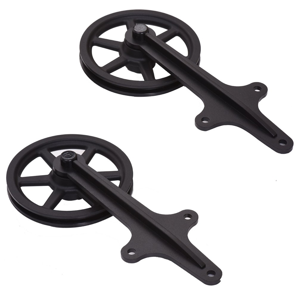 4'-12' Single Wood Sliding Barn Door Hardware Basic Black Roller Kit