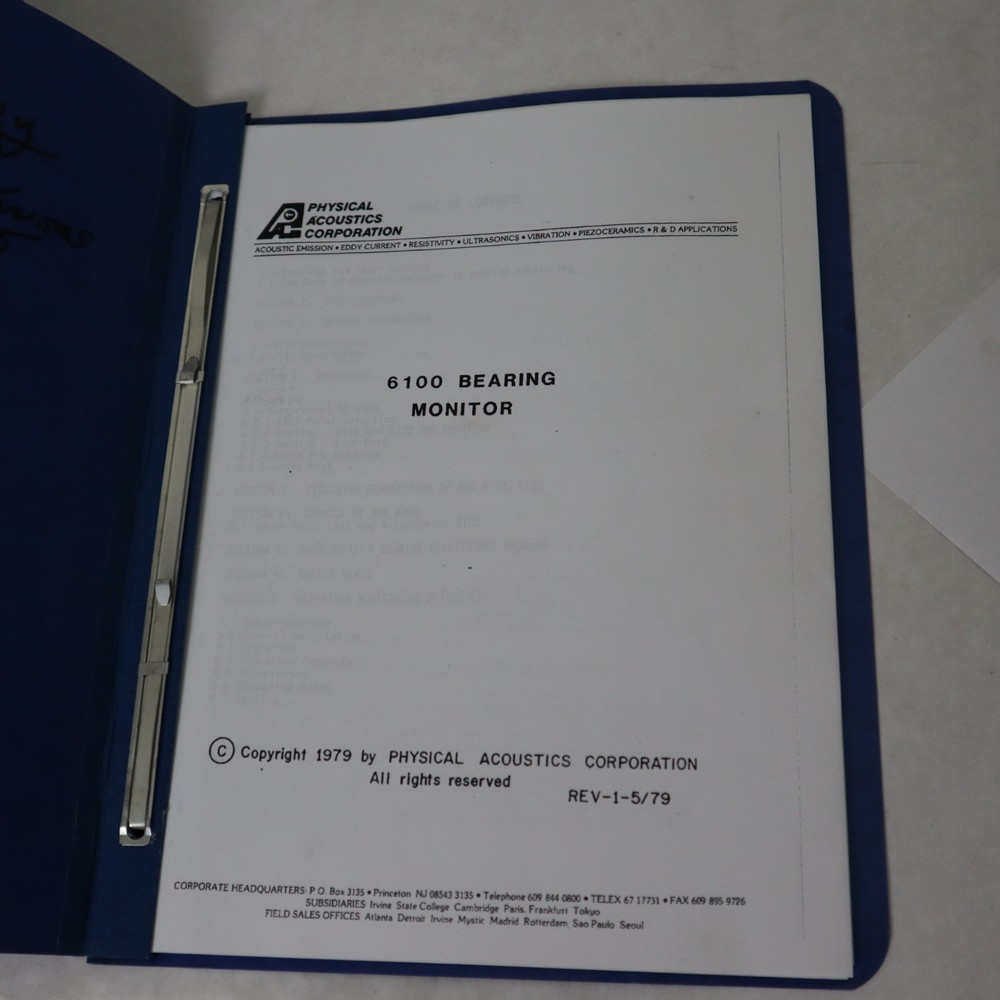 Physical Acoustics Corp. - Model #6120 - Bearing Analyzer