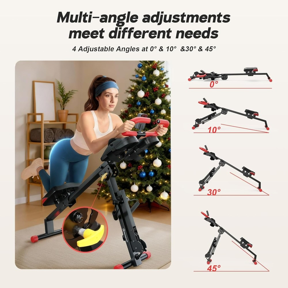 WARMOUNTS Rowing Machine, 4 in 1 Adjustable Ab Machine with 4 Level... Fast Ship
