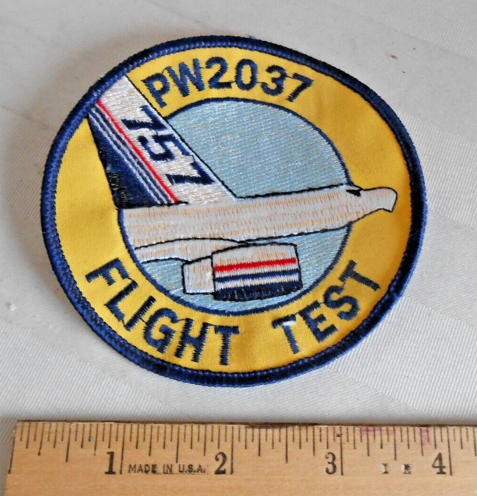 Boeing 757 Pratt & Whitney 2037 Engine Flight Test Patch 4" Diameter - Unused