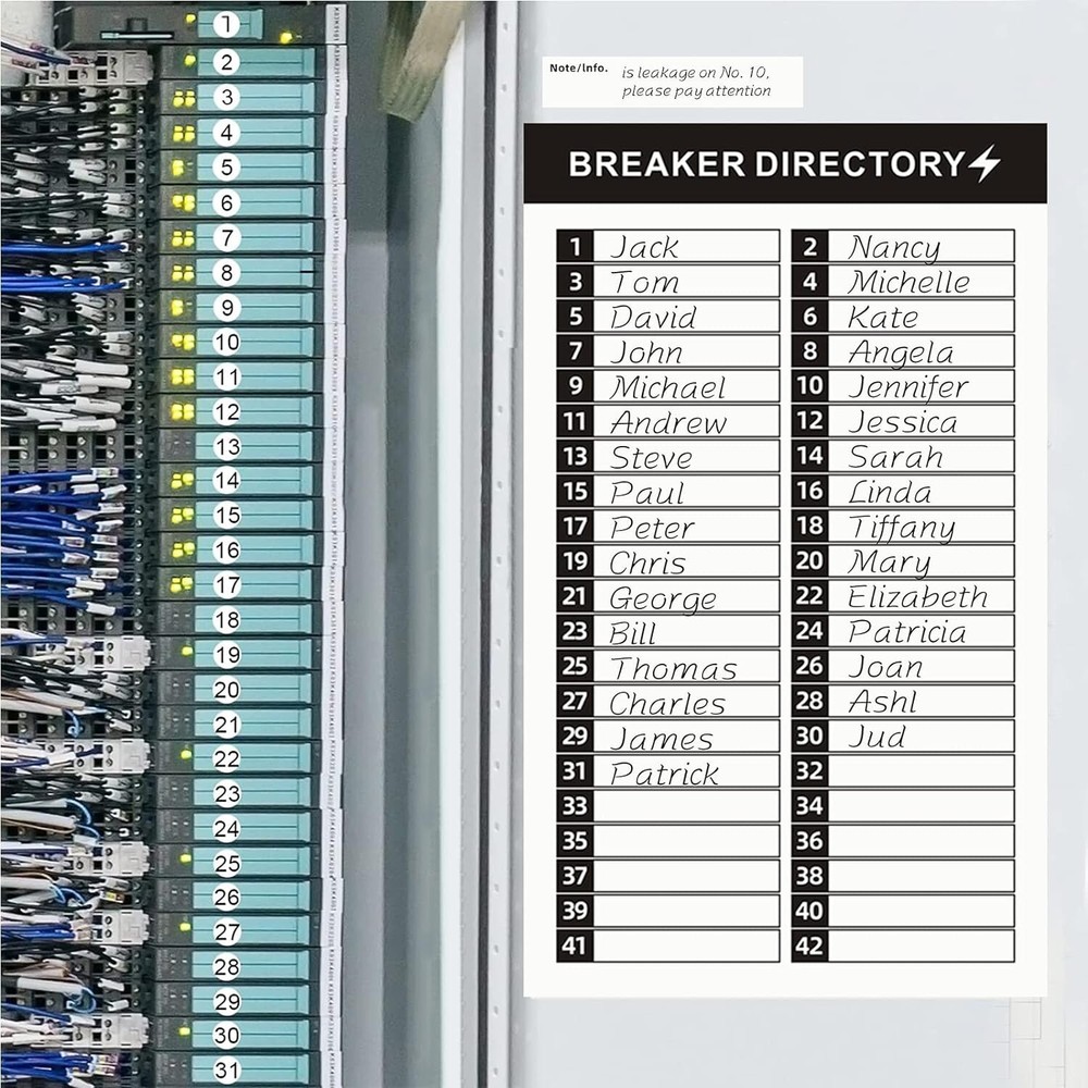16 Sheets Breaker Panel Labels Electrical Box Sticker Numbers Breaker Panel Labe