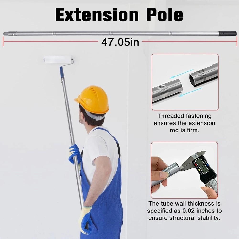 Self-Leveling Cement & Epoxy Floor Tool Kit – Rake, 9” Spike Rollers, 4” Paint R