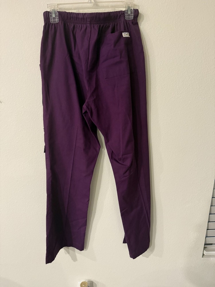 CREST UNIFORM SCRUB SETS EGGPLANT & BRIGHT ORANGE INCLUDES JACKET & PANTS (H)